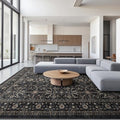 Ruaruarug Area Rug Non Slip Machine Washable Ultra Soft Living Room/Bedroom/Kitchen/Outdoor/Classroom, Black Grey, 9'×12' - color: Dark Grey, size: 9' x 12' (Rectangular)