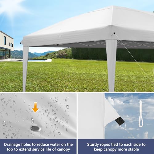 Outvita 10x20ft Ez Pop Up Outdoor Canopy Tent, Portable Commercial Instant Tent with Carry Bag for Party Wedding Birthday BBQ Events - style: 10x20-white