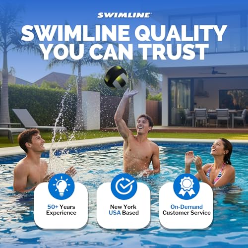 SWIMLINE Neoprene Pool & Beach Accessory for Active Group Play, Backyard Games, and Water Sports – Waterproof Soft Volleyball, Black & Yellow, 8.5" - style: Neoprene Pool Volleyball