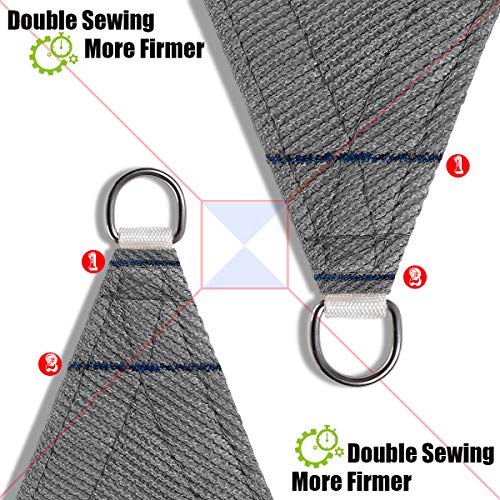 FLY HAWK Rectangle Sun Shades Outdoor, 6' x 8' Patio Sun Shade Sail Canopy Sunshade Cover Sails Shade - Durable Fabric Cloth for Outdoor Garden Yard Pond Pergola Sandbox Deck Courtyard - Gray Color - color: Gray, size: 6' x 8'