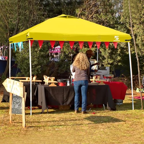 10x10 Pop Up Canopy Replacement Top Cover with Air Vent for Straight Leg Canopy Tent, Waterproof for Outdoor Garden Patio Camping Sun Shade(Frame NOT INCUDE) (Mustard Yellow) - color: Mustard Yellow