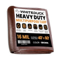 WHITEDUCK Super Heavy Duty Poly Tarp Cover 16 Mil & 10 Mil with Grommets and Reinforced Edges (Brown, White & Silver Black) (Brown- 16 Mil, 40' x 60') - color: Brown- 16 Mil, size: 40' x 60'
