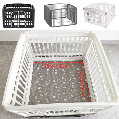 Dog Playpen Bottom Pad Fits for 35 Inch 4 Panels Exercise Pet Playpen, Dog Crate Pad Puppy Playpen Pad Leakproof Non-Slip(Playpen Not Included) Gray - color: 36 inch 4 panel bottom gray