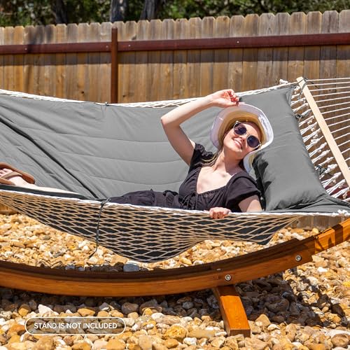 SUNCREAT 15 FT Hammocks for Outside, Two Person Hammock for Patio, Garden, Porch, Outdoor, Light Gray - color: Light Gray