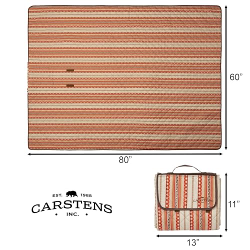 Carstens, Inc. Easy Pack Waterproof Sandproof Picnic Blanket, Lightweight Foldable Outdoor Camping Beach Mat, Large 60"x80", Chinlee Stripe - color: Chinlee Stripe