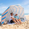 UPWELL Beach Tent Easy Set Up Canopy Sun Shelter Shade with UPF 50+UV Protection Portable Beach Umbrella Outdoor Sunwall with Sand Pockets for Fishing Backyard Camping(Holiday Glow) - color: Holiday Glow