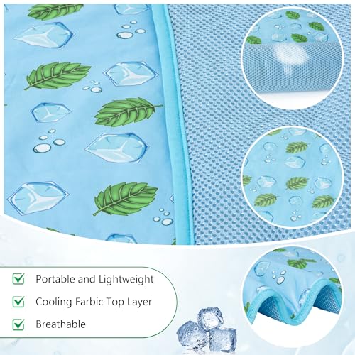 DELIFUR Cat Cooling Mat- Pet Cooling Mat Outdoor for Dogs Self Cooling Pad for Kitten Cat Puppy Machine Washable (Small, Blue Ice) - color: Blue Ice, size: S: 19.5" x 15.5"