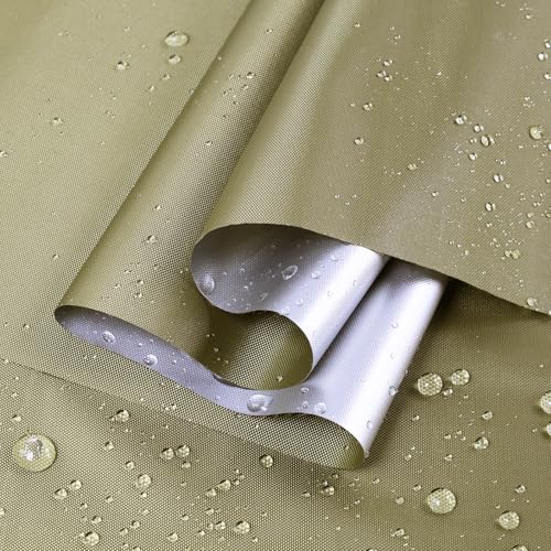 1Yard (60"×36") Marine Waterproof Fabric - Outdoor UV-Resistant Lightweight Durable Ripstop Material, UPF50+ Sun-Protection Blackout for Tarp Tent Camping Canopy, Khaki - color: Khaki, size: 1 Yard