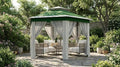 Takywep 13x13 ft Outdoor Gazebo Pop Up Canopy Tent, Heavy Duty Metal Frame, Double UV Protection, Privacy Screen Curtain, 3-Height Adjustable, Wheeled Bag & Ground Stakes for Backyard Patio Greenbeige - color: Green