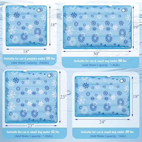 Dog Cooling Mat Water Injection Pet Cool Pads Dogs & Cats Pet Cooling Blanket for Outdoor Car Seats Beds (Azure, 24 * 18IN) - color: Azure, size: 24*18IN