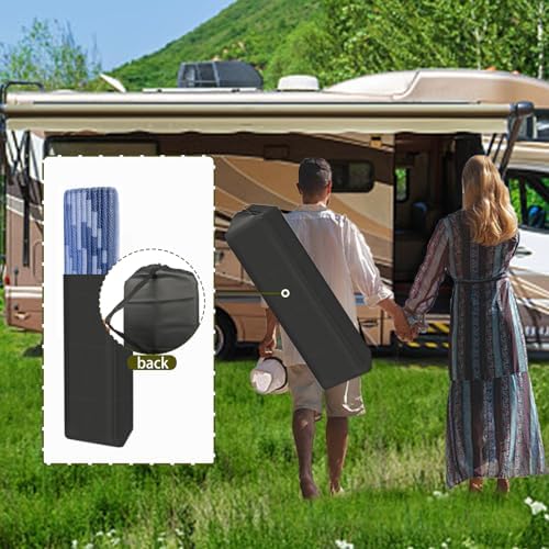 EEZ RV Products 9'x12'Blue Heavy Duty Reversible/Durable Outdoor Patio/RVing Mats(9ft x12ft Blue) Come with Large Storage Bag & 6 Sets of Stakes and Washer - color: Wave Blue, size: 9' x 12' (Rectangular)
