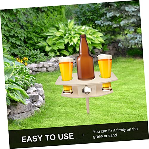 STOBAZA Detachable Wine Stake Natural Rack Outdoor Bar Shelves Beer Liquor Holder