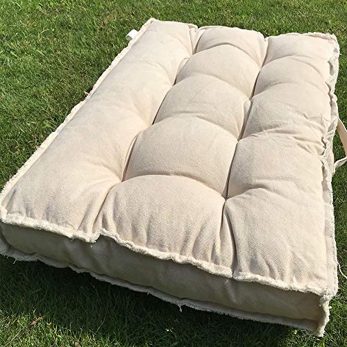 U-A Floor Cushions Sitting Pillow, Thick Meditation Pillow for Sitting on Floor，Solid Square Floor Pillow for Kids Reading Nook,Yoga Living Room Sofa Balcony Outdoor,31x22 Inch