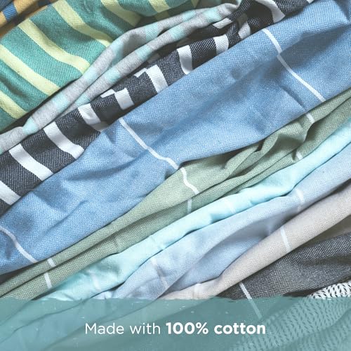 Cape Comforts Large Turkish Beach Towel, Striped Light Grey & Mint - 37'' x 67'' - Super Soft & Lightweight - Quick Dry Sand Free Travel Towels for Beach or Bath - Gifts - color: Stripe - Light Grey