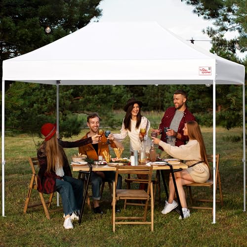Tradesparker 10x20 Commercial Pop Up Canopy Replacement Top-Windproof D-Rings+Banner Grommets+Loop Pile Wall System,Ez Canopy Cover ONLY-Frame/Side Walls NOT Included(White) - color: White, size: 10x20