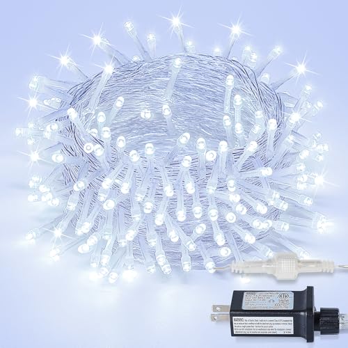 String Lights Indoor Bedroom, 33FT 100 LED Fairy String Lights Outdoor Waterproof, 8 Modes Memory Twinkle Christmas Light Plug in for Classroom Dorm Patio Tree Garden Decor (Cool White) - color: Cool White, size: 100LED