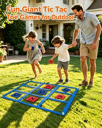 Giant Tic Tac Toe Outdoor Games, Bean Bag Toss Games, 26" Dart Board Game Double-Sided with Sticky Balls for Boys and Girls Ages 4-12 Kids Adults Family Lawn Yard Large Carnival Games - size: D+gtb