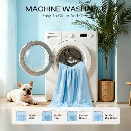 Luciphia Premium Cooling Dog Blanket Washable Q-MAX>0.5 Small Medium Large Pet Mat Puppy Cat Self-Cooling Soft Breathable Calming Throw for Sofa Crate Bed (Light Blue,25x35 inches) - color: Light Blue, size: 25x35 inches