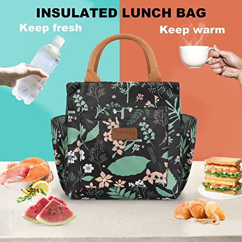 Joymee Lunch Bag - Green Leaf, Women's Insulated Reusable Durable Leakproof Large Spacious Cooler Tote for Office, Picnic, Camping - color: 04 Green Leaf