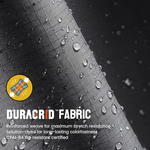 CROWN SHADES 10x10 Commercial DURAGRID Pop Up Canopy Tent with Fast Clip, 4 Removable Sidewalls, 1 Extended Awning, 2 4" Wheels, 4 Sandbags, 4 Adjustable Heights for Outdoor Events, Parties, Blue - color: Gray