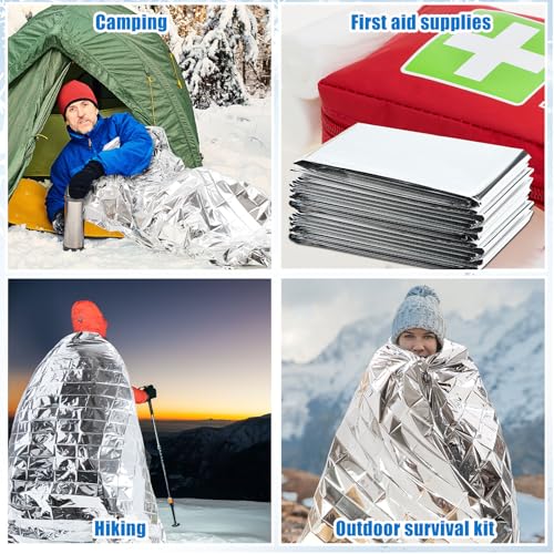 180 Pcs Homeless Care Package Supplies Bulk Winter Emergency Thermal Blankets Warm Socks Touchscreen Gloves Space Blanket Survival for Cold Weather Outdoor for Men Women(Multi-Color) - color: Multicolor