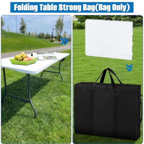SIRUITON Folding Table Storage Bag, Portable 600D WaterProof Carry Bag for Folding Picnic/Camp Tables with Reinforcing Plate & Shoulder Strap, 48" D x 30" W x4.7 H Fits 8FT Folding Tables（bag only） - size: 8ft Folding Table Bag