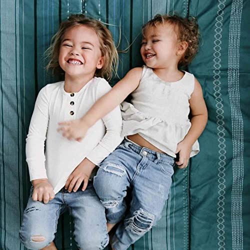 Little Unicorn 5'x7' Outdoor Family Picnic & Beach Blanket | Durable & Water-Resistant Fabric | Compact Fold & Easily Wipes Clean | Zipper Pocket (Shoreline Stripe) - color: Shoreline Stripe, size: 5 x 7