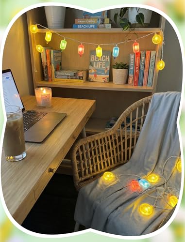 8.5FT Popsicle and Lemon String Lights, Tropical Beach Decorations Lights with 10 Multicolor Popsicle Lemon Bulbs, UL Listed Waterproof Fairy Lights for Summer Party Patio Bedroom Holiday Camping - color: Lemon/Popsicle