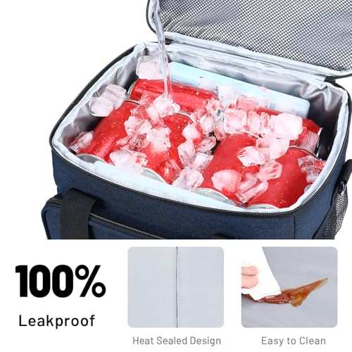 MIER Mens Lunchbox for Work Insulated 24 Cans/15L Large Lunch Bags Leakproof Adult Women Lunch Box Coolers for Travel Beach Picnic Office, Navy Blue - color: Blue