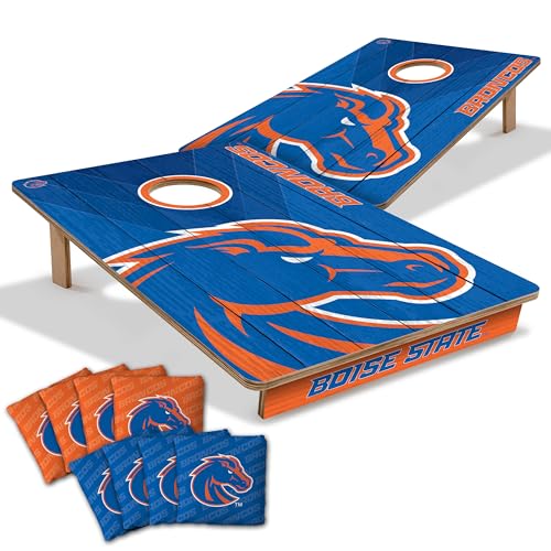 YouTheFan NCAA 2’ x 3’ Wood Cornhole Game with Logo Bags - color: Boise State Broncos, size: 2' X 3'