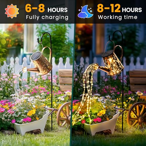 Solar Lights Outdoor Decor, Perfect Gardening Gift for Mom Women Grandma, Thoughtful Birthday Present, Hanging Lanterns Watering Can Lights for Garden, Yard, Porch, Patio Backyard Decoration - size: Large - 1 Pack