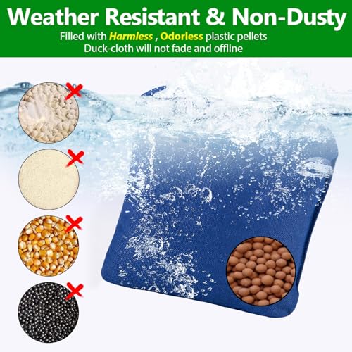 EunHo Cornhole Bags Set of 8 Regulation Size & Weight Corn Hole Bean Bags Official Professional All Weather for Tossing Game with Carry Case - color: Red/Blue