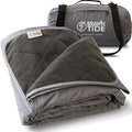 BRAWNTIDE Large Outdoor Waterproof Blanket - Extra Thick Fleece, Warm, Windproof, Sandproof, Quilted, 82" x 55", Ideal for Beaches, Picnics, Camping, Stadiums, Dogs, Car - color: Gray