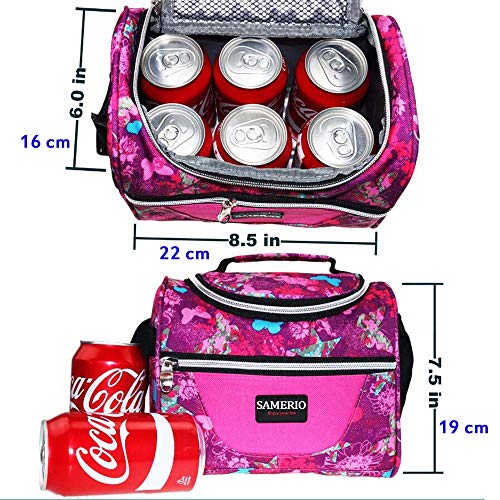 Lunch Bag insulated Lunch Box Cooler Bento Bags for Work with Adjustable Strap - color: 7L Black003
