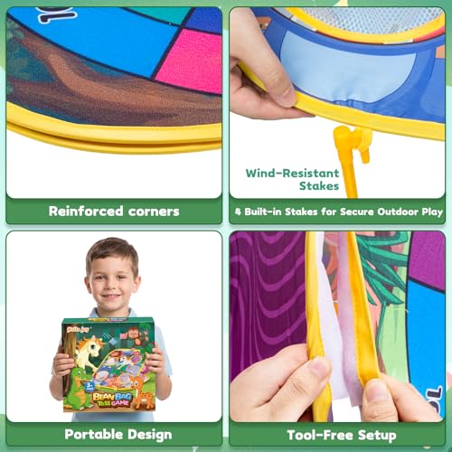 Bean Bag Toss Game for Kids - Cornhole Board Outdoor Toys for Toddlers -Party Activities Carnival Outside Yard Backyard Beach Lawn Games Toy for Kid Boys Girls Age 3 4 5 6 7 8 Year Old Birthday Gifts - style: Animal