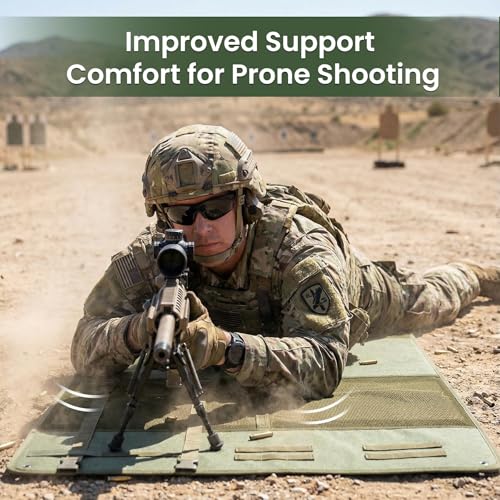Shooting Mats Prone Padded,Extra Large Tactical Training Shooting Mat for Range Shooting & Hunting, Compact Foldable Water-Resistant Anti-Slip Base with Carry Strap Hunting Mat - color: Green