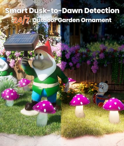 Solar Mushroom Lights Outdoor 9 Pack, Garden Outdoor Decor, 8 Lighting Modes, IP65 Waterproof, Crystal-Clear Fairy Decoration for Pathway/Yard/Flower Bed/Patio/Landscape/Backyard/Dwarf, String 30 FT - color: Dreamy Fuchsia, size: 9 Pack