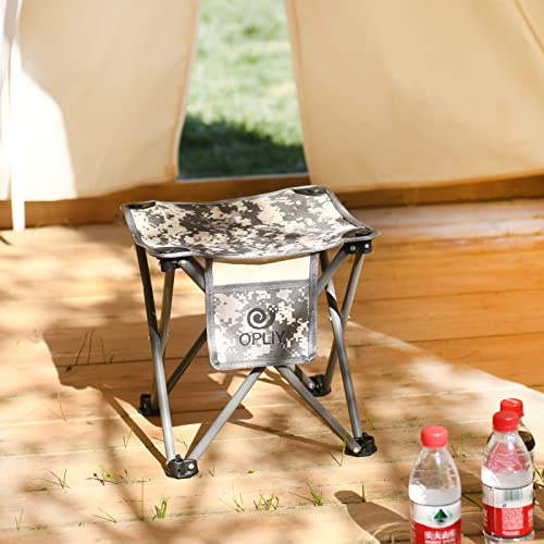 Opliy Camping Stool 2 Pack,13.5 Inch Portable Folding Stool for Outdoor Gardening and Beach Hiking Fishing,Foot Stool with Carry Bag (Camouflage) - color: Camouflage