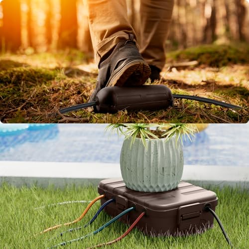 RESTMO 5-Piece Outdoor Waterproof Electrical Box Set – 12.5" x 8.5" x 5" Large & 7.1" x 2.3" x 2.3" Small, Weatherproof Boxes for Power Strip, Outlet, Plug, Socket, Timer, Holiday Light, Brown - color: Brown