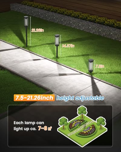 VOLISUN Solar Pathway Lights,8 Pack LED Solar Lights Outdoor Waterproof, Landscape Lighting,Cool White Color Solar Path Lights,Landscape Lights,Solar Garden Lights for Yard Lawn Driveway Walkway - color: Cool White, size: 8 PACK