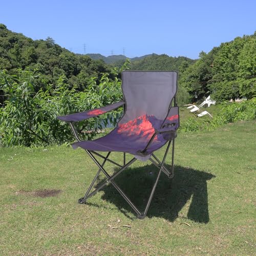 Northroad Camping Chair Portable Camp Chair, Folding Lawn Chair with Cup Holder for Outdoor Camping, Hiking, Travel, Patio, Beach, Picnics - color: Grey&purple