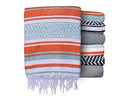 $averPak BodyForge Authentic Mexican Falsa Yoga Blanket (Orange/Teal/White) - color: Orange/Teal/White