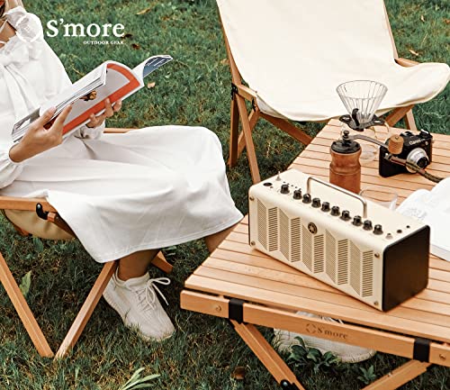 S'more Folding Picnic Table, Portable Camping Table with Carry Bag, Wood Outdoor Table for Picnic, Camping, Travel, Party, Beach, Garden, Patio, gailgating, BBQ,Easy to Assembly (L Size-120cm) - size: L-120CM, style: Wood
