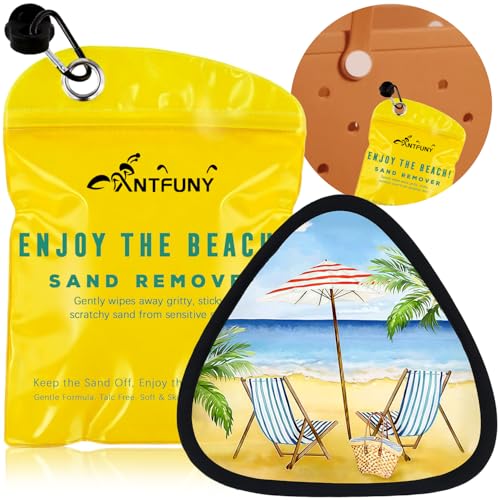 Antfuny Triangle Sand Remover for Beach Eraser Summer Women Beach Travel Essentials Vacation Travel Coconut Butter Whipped Game Toy Cruise Ship Summer Vacation Must Have Gift Towel - color: 1pcs Chair Yellow