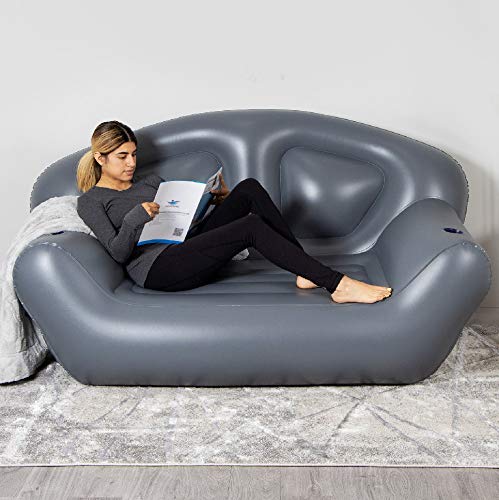 Milliard Inflatable Couch - Air Sofa – Perfect Lounger for Camping, Beach and Home (Grey)