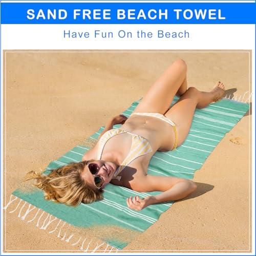 YSYJ Turkish Beach Towel 6 Pack Beach Towels 36"x71" Beach Towel Oversized Sand Free Turkish Towel Quick Dry Bath Towels Teal - color: Teal, size: 36"x71"- 6 Pack