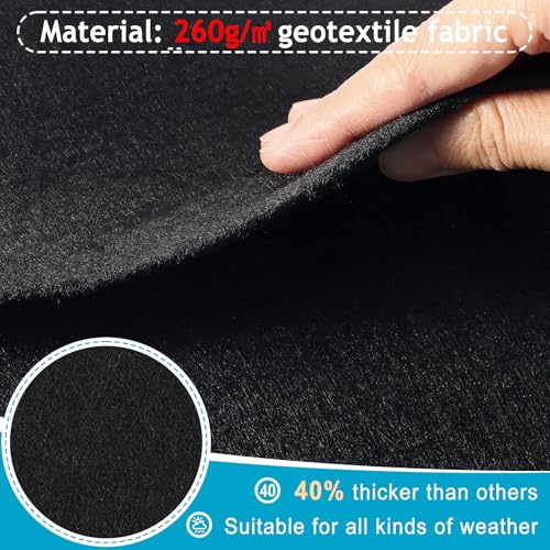 Pool Liner Pad, 12 Foot Round Pool Pads for Above Ground Pool, 260G/M² Thicke Seamless Comfort, Double Density Puncture Resistant Swimming Pool Mats For Floor Can Extend The Life of Pool Liner (Black) - size: 12FT