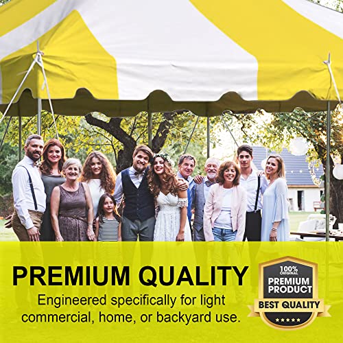 Party Tents Direct 20'x 20' Weekender Canopy Pole Tent with Sidewalls - Easy Up Canopy Tent with 80 Person Capacity - Outdoor Canopies for Parties, Weddings, and Events (Yellow/White) - color: Yellow, size: 20' x 20'