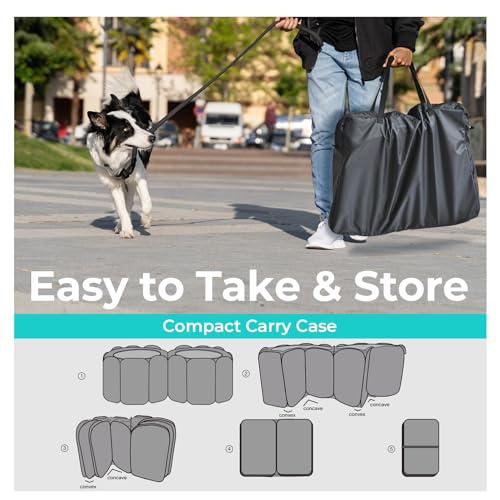 2-in-1 Cat Playpen, Pop Up Dog Pet Playpen for Indoor Outdoor Cats Enclosed, Portable Pet Playpen, Kitten Puppy Foldable Play Pen Cat Dog Tent Crate Cage Kennel(No Divider, Unified Space) - color: Black, size: M, 71"l X 34" X 24.1"h