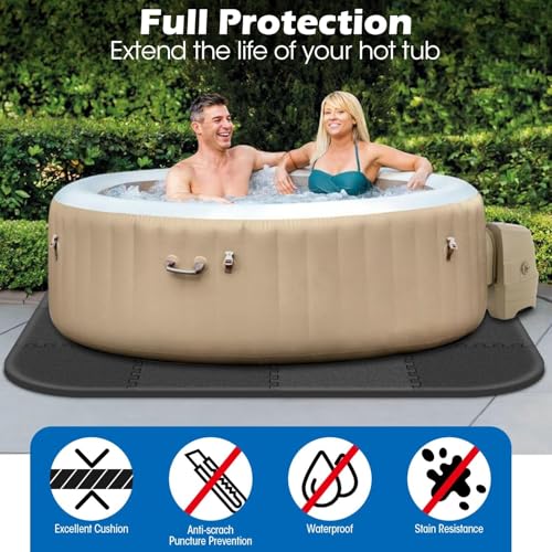 1/2"Extra Thick 85Inch Hot Tub Mat for Inflatable Hot Tub Accessories,Large Hot Tub Eva Foam Pad Padding Foundation for Outdoor Indoor,Portable Spa Pool Accessories Ground Base Flooring Mat Protector - color: 1/2 Inch Thickness 85 Inch,Black